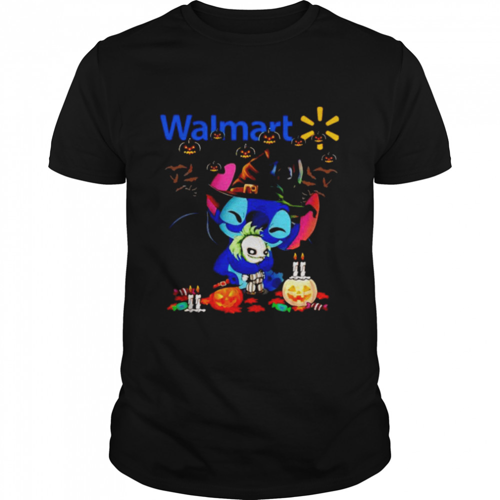 Walmart Stitch hug Joker happy Halloween shirt