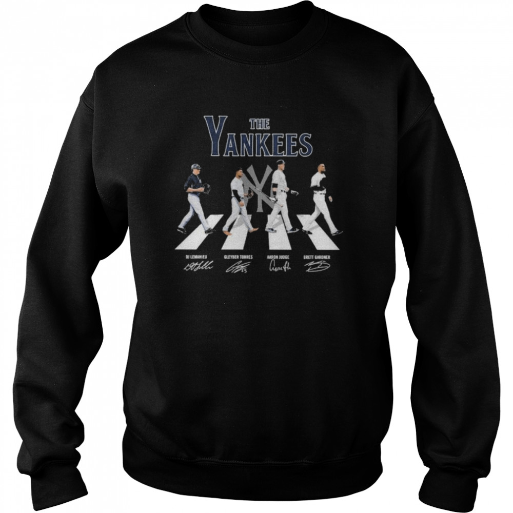 The Yankees DJ lemahieu Gleyber Torres Aaron Judge Brett gardner abbey road signatures shirt Unisex Sweatshirt