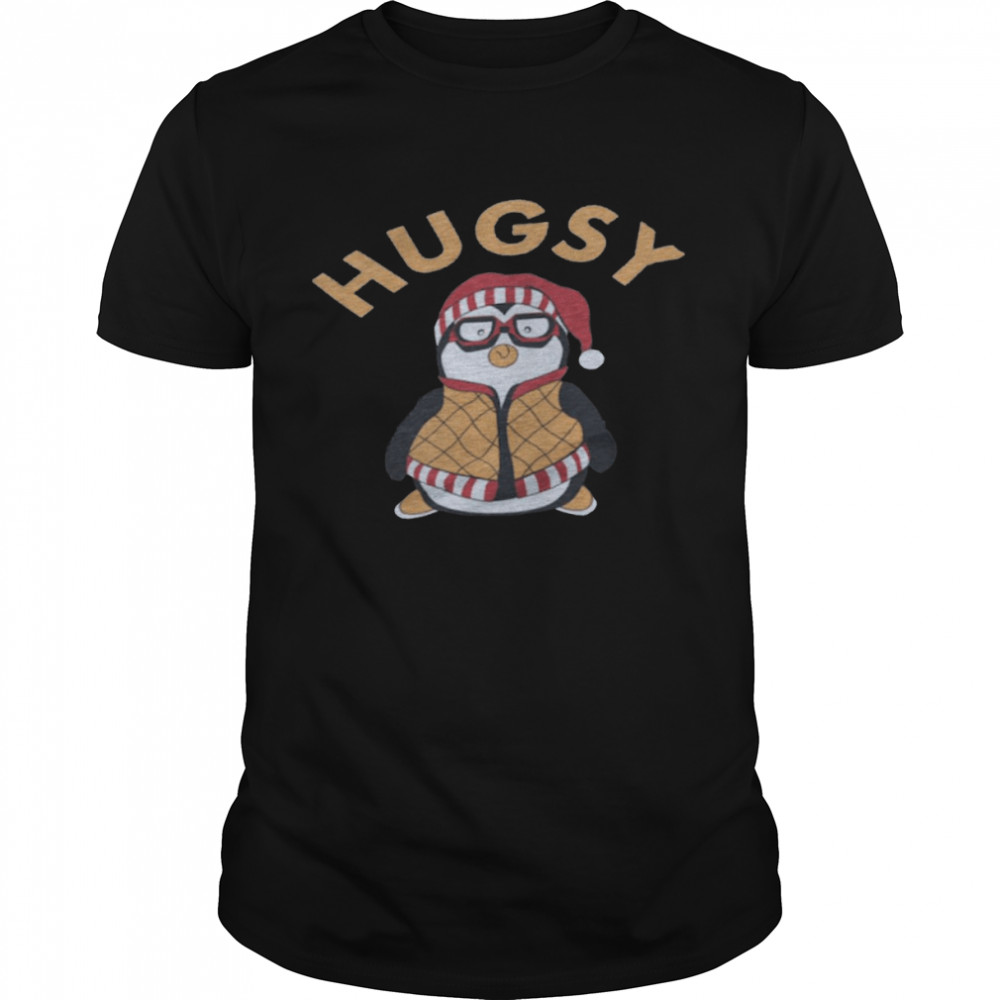 Penguin santa hugsy christmas shirt Classic Men's T-shirt