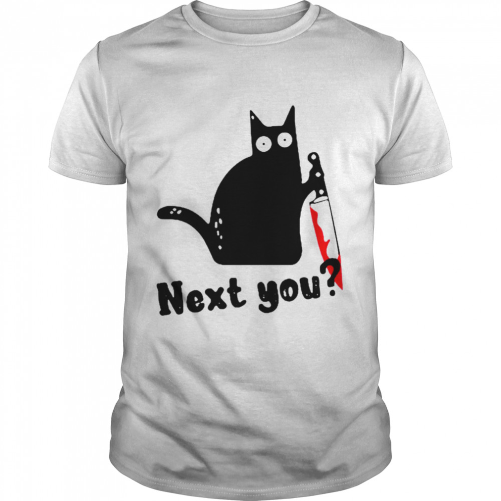 Murderous Black Cat with Knife shirt