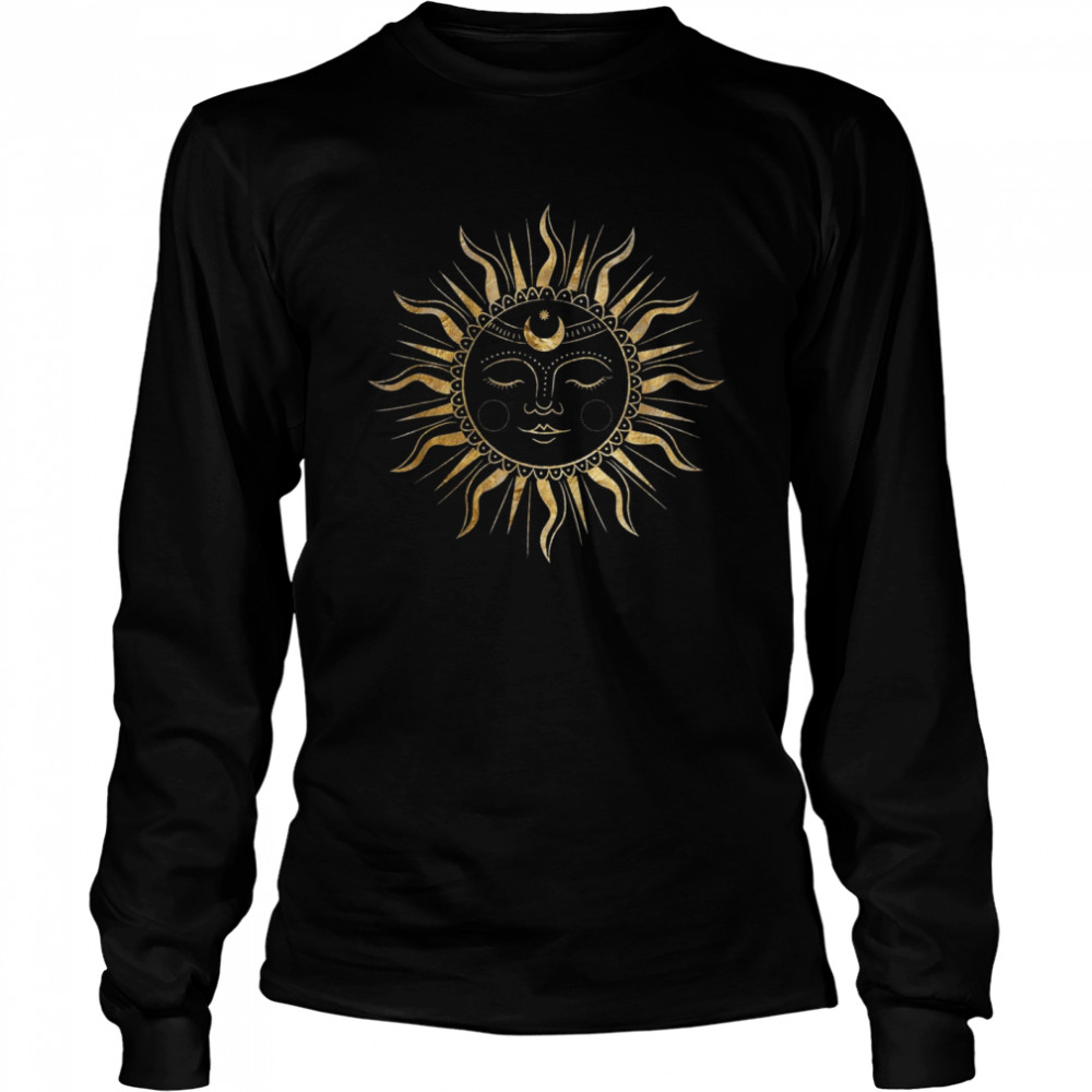 Sun Light Dark Academia Aesthetic Clothing Occult Witch Moon  Long Sleeved T-shirt