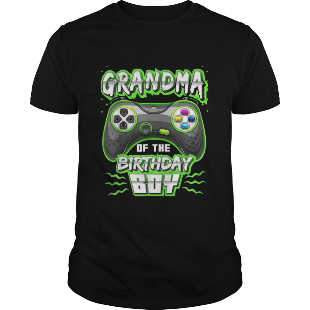 Grandma of the Birthday Boy Matching Video Gamer Party Shirt