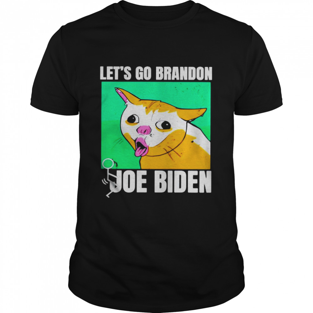 Cat let’s go brandon fuck Joe Biden shirt Classic Men's T-shirt