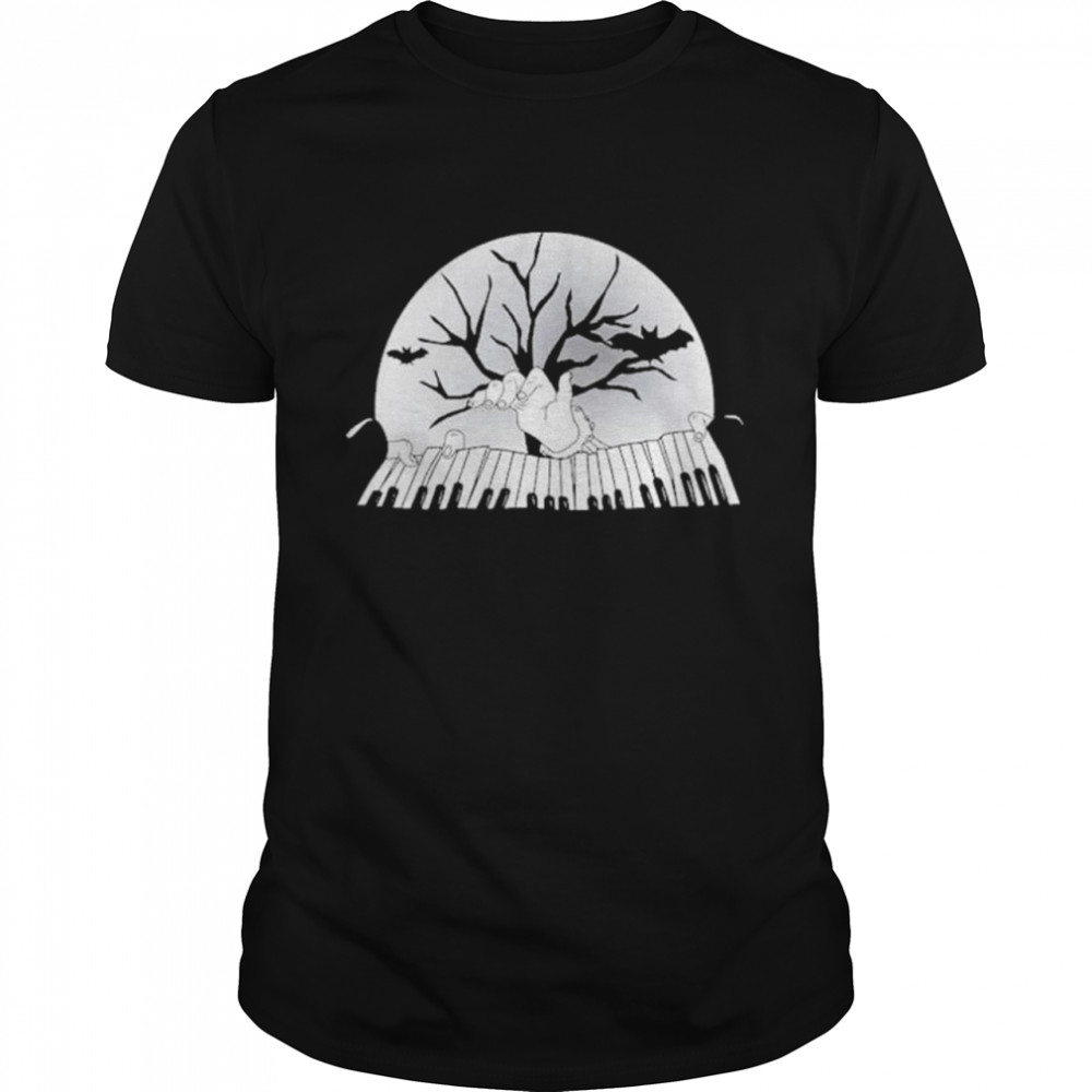 playing piano in night for halloween shirt