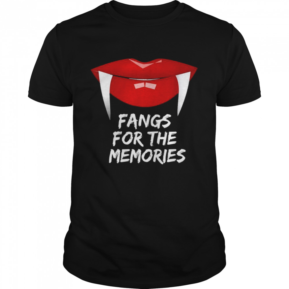 Scary halloween quote fangs for the memories  Classic Men's T-shirt
