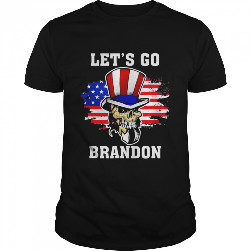Let’s Go Brandon Skull US flag retro T-Shirt