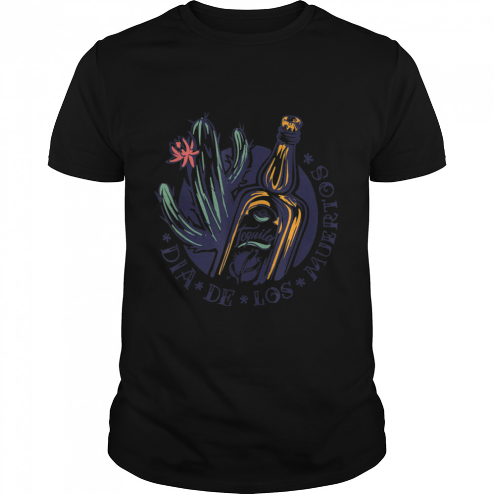 Day Of Dead Tequila Bottle Cactus Mexico Carnival T-Shirt B09JYNHMMD