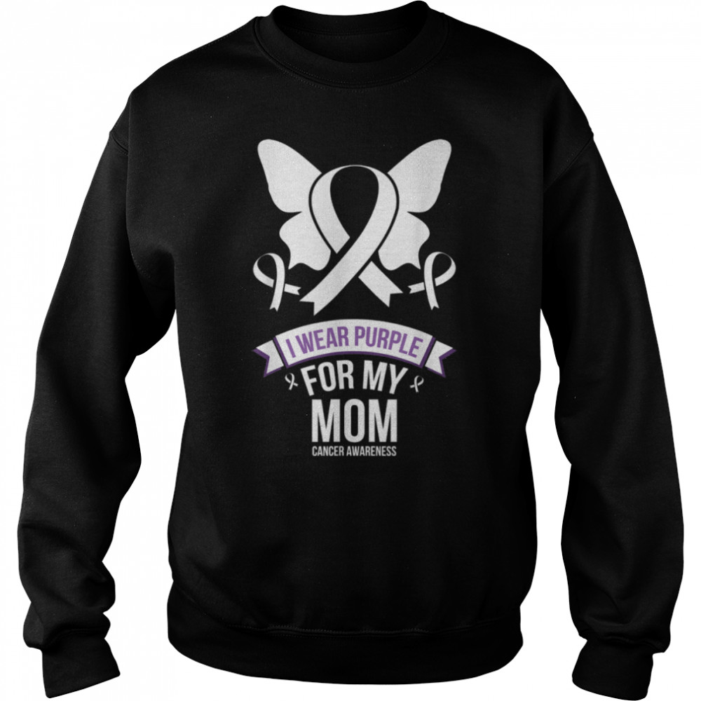 I wear purple for my MOM ,Pancreatic Cancer Awareness T- B09JP6TL9S Unisex Sweatshirt