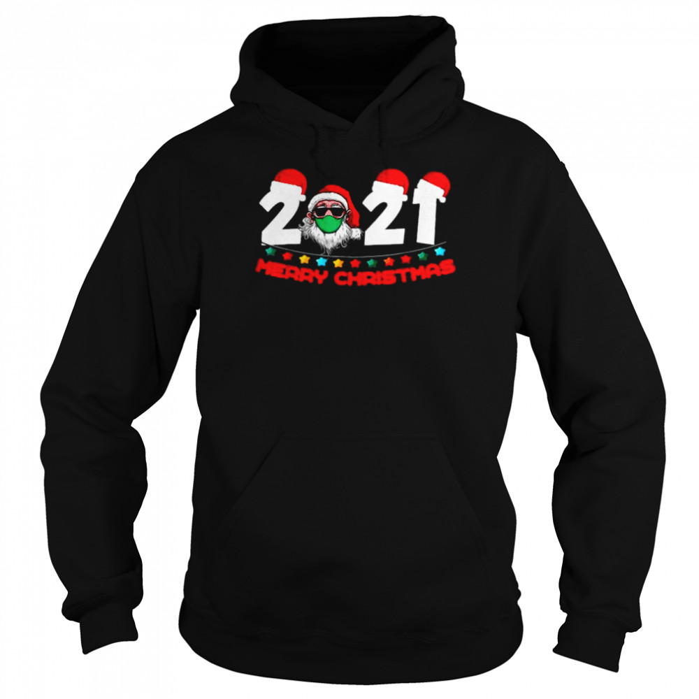 2022 Mask Christmas Funny Xmas Party Family Santa T Unisex Hoodie