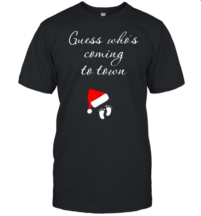 Guess Whos Coming To Town Christmas Pregnancy shirt Classic Men's T-shirt
