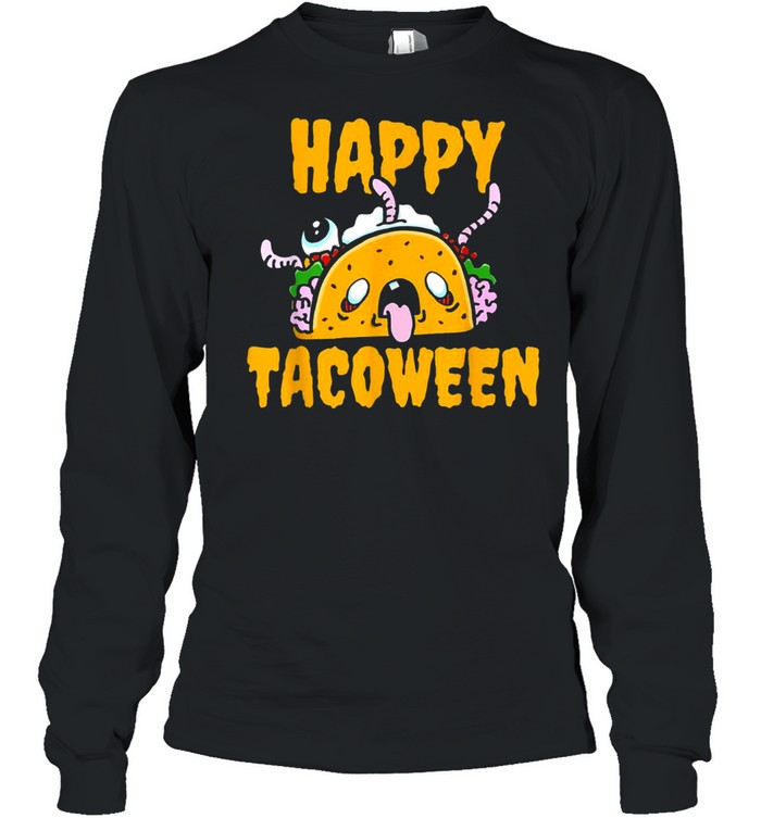 Happy Tacoween Zombie Taco Halloween Costume Taco  Long Sleeved T-shirt