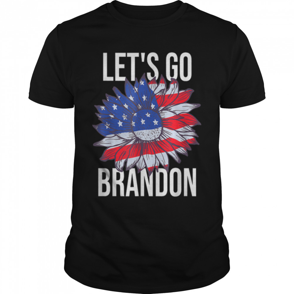 Let's Go Brandon - Biden Conservative Anti Liberal US Flag T-Shirt B09JSMT4GD