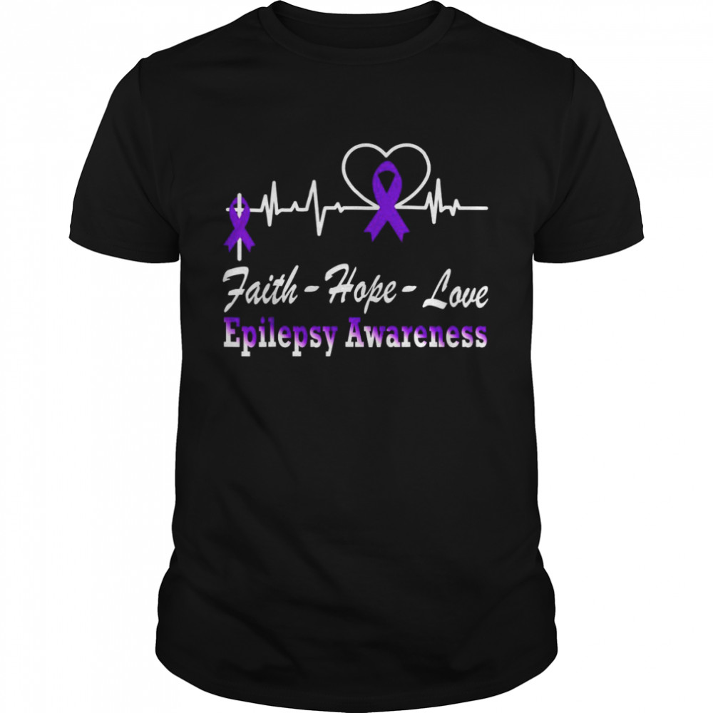 EpilepsieBewusstsein mit violettem Band, Epilepsie, christliches Kreuz Shirt