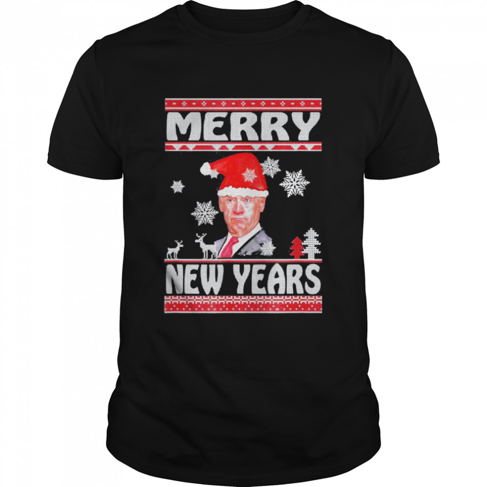 Joe Biden Merry New Years Ugly Christmas Pajama T-Shirt