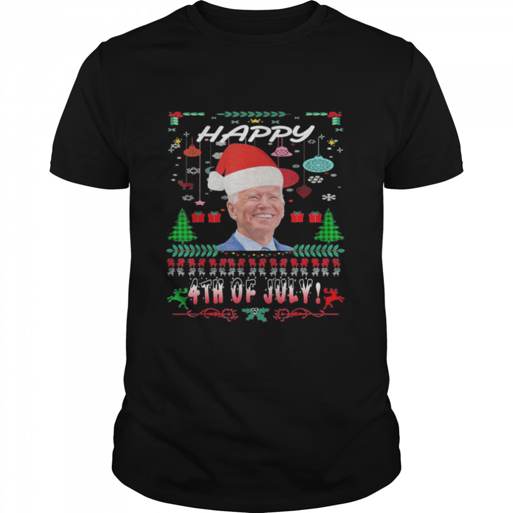 Biden Santa Claus,Happy 4th of July Ugly Christmas T- Classic Men's T-shirt