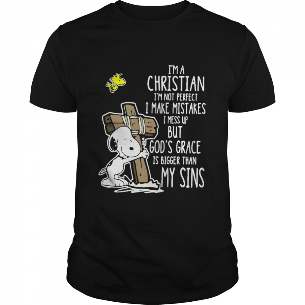 Snoopy I’m A Christian I’m Not Perfect I Make Mistakes I Mess Up But God’s Grace Is Bigger Than My Sins Shirt