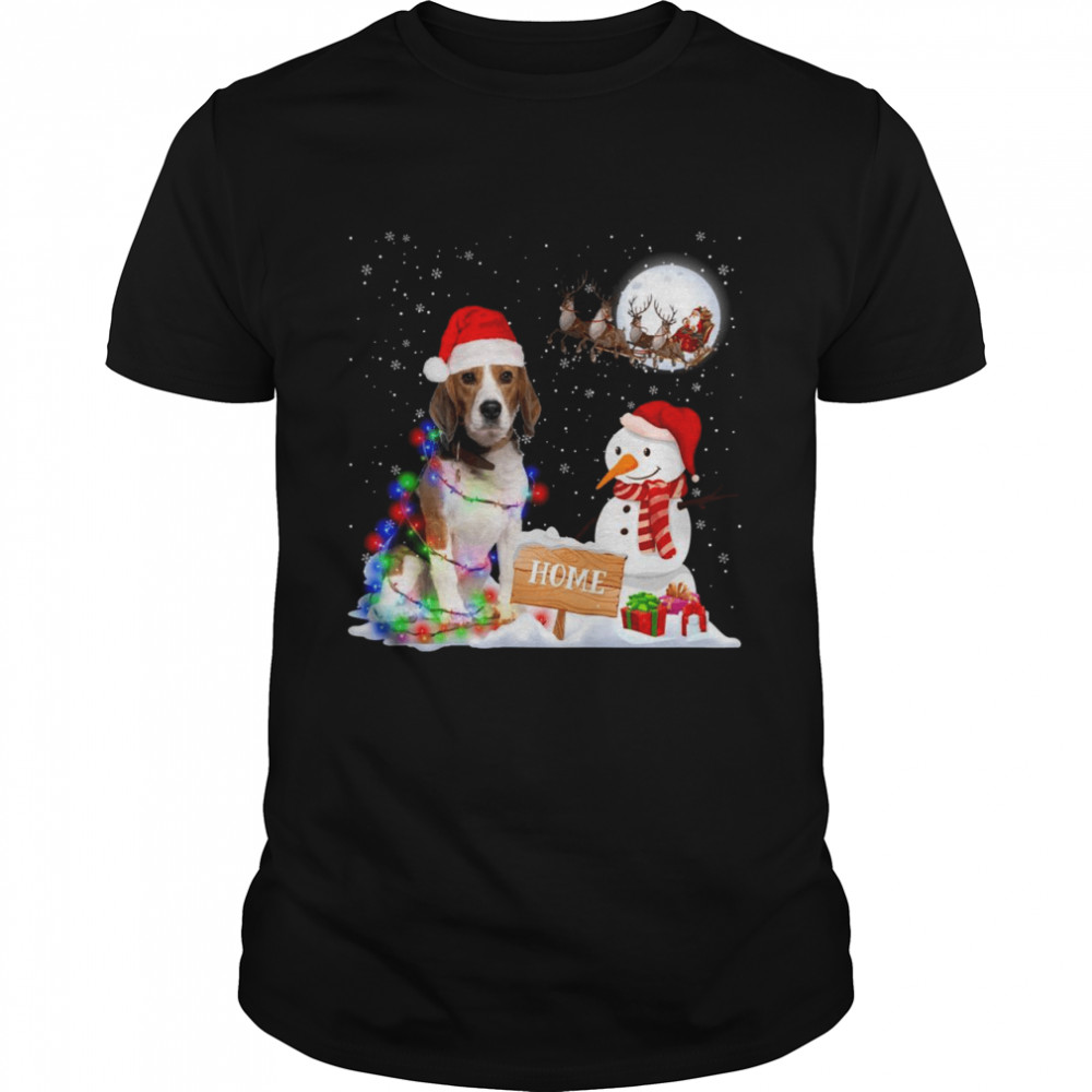 Beagle Dog Merry Christmas Party Family Matching Shirt