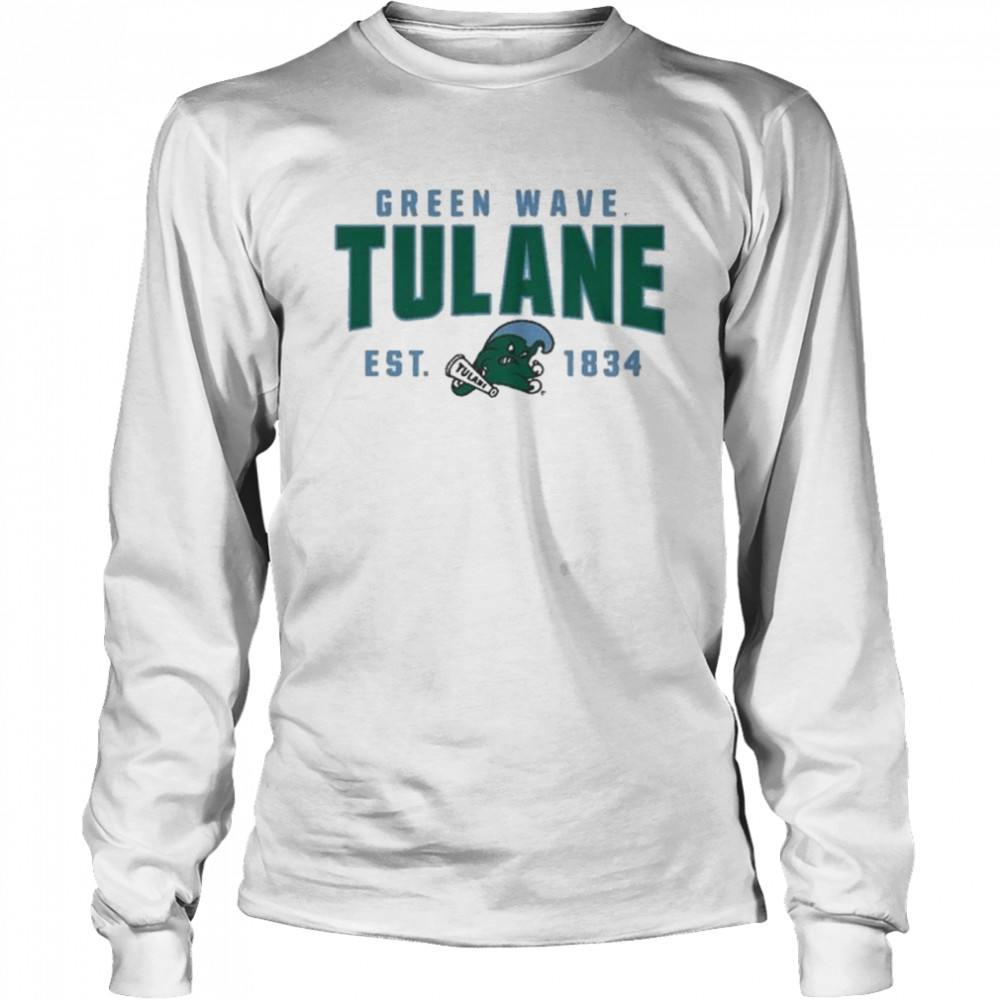 League Collegiate Wear Heathered Oatmeal Tulane  Long Sleeved T-shirt