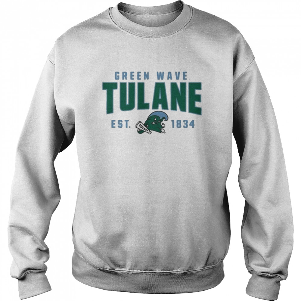 League Collegiate Wear Heathered Oatmeal Tulane  Unisex Sweatshirt