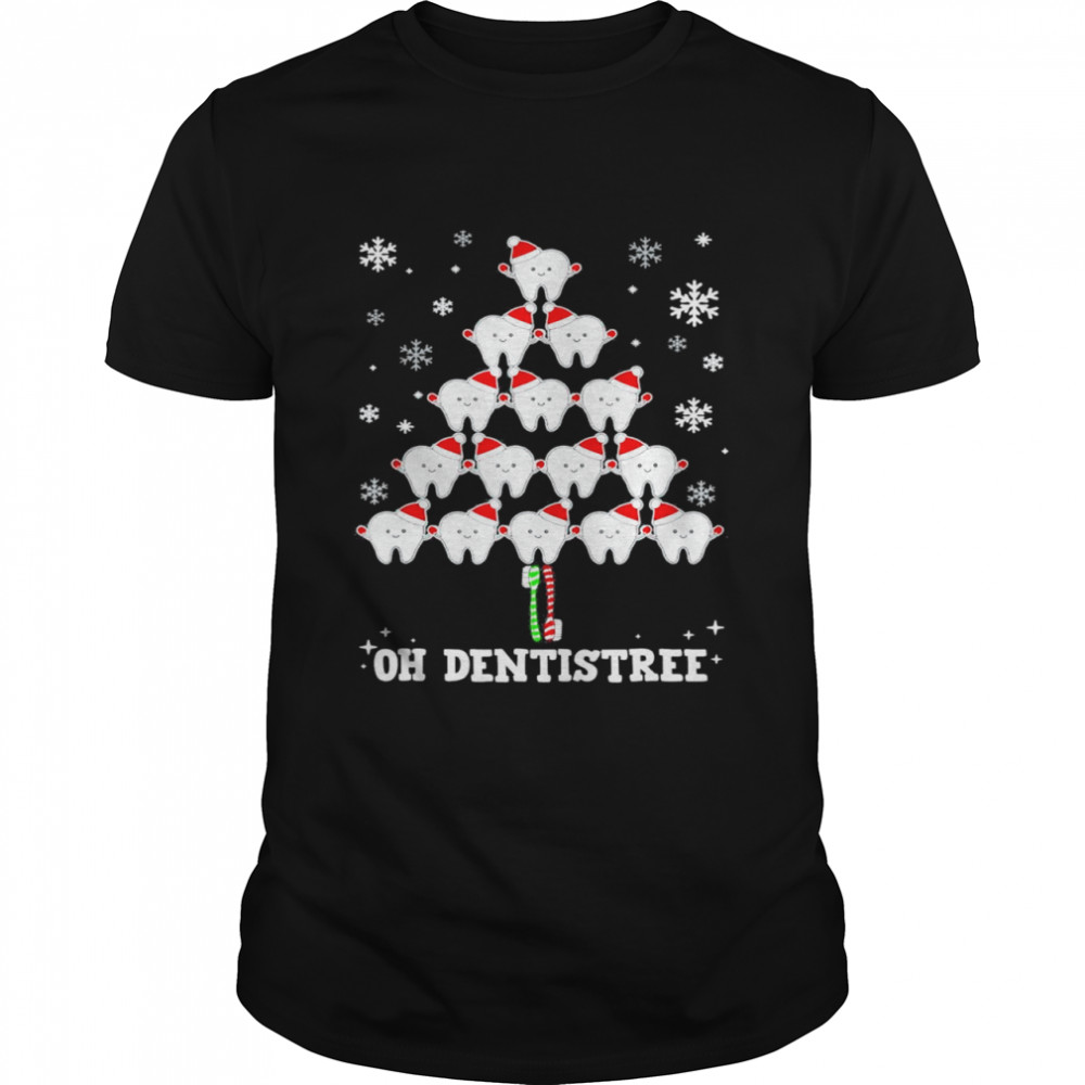 Oh Dentistree Christmas Dentist Dental Assistant Tree T-Shirt