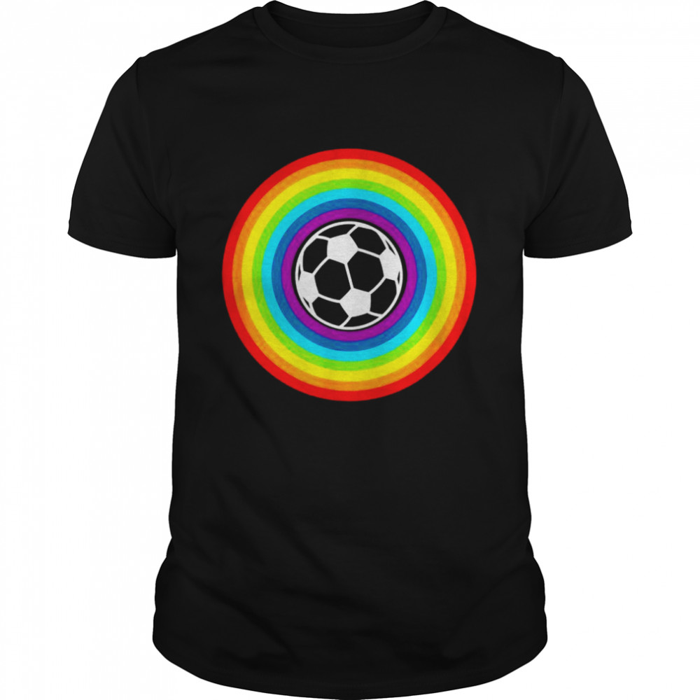 Rainbow football design for good mood  Classic Men's T-shirt
