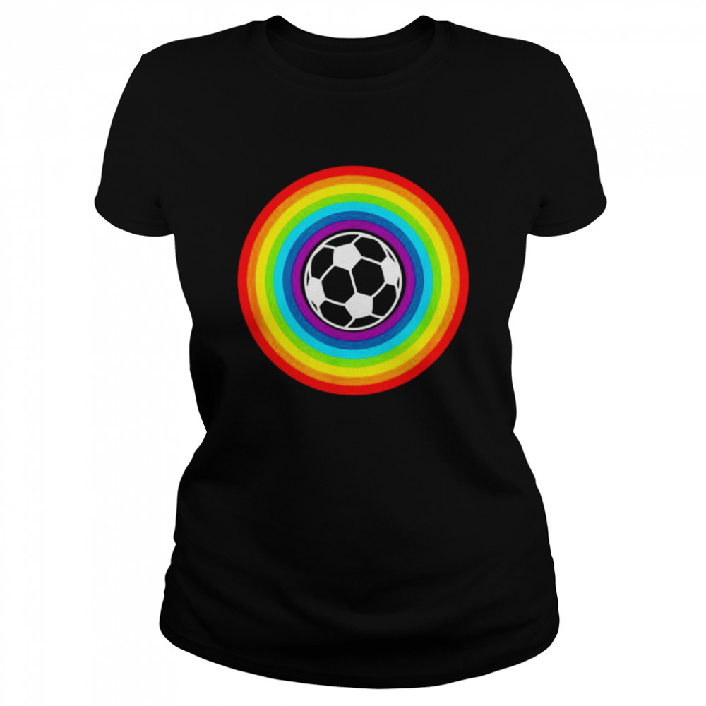 Rainbow football design for good mood  Classic Women's T-shirt