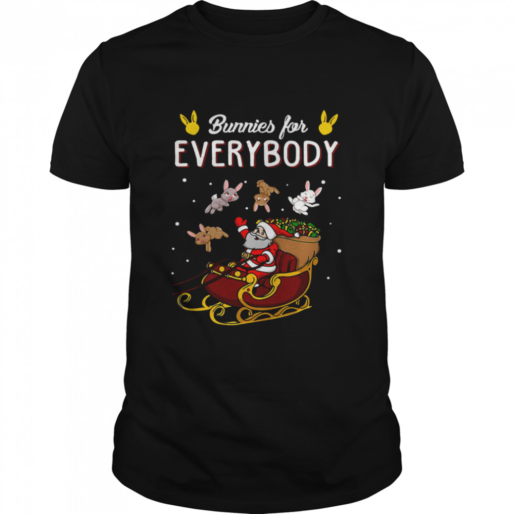 Santa Riding Rabbit Bunnies For Everybody Christmas Sweater Shirt