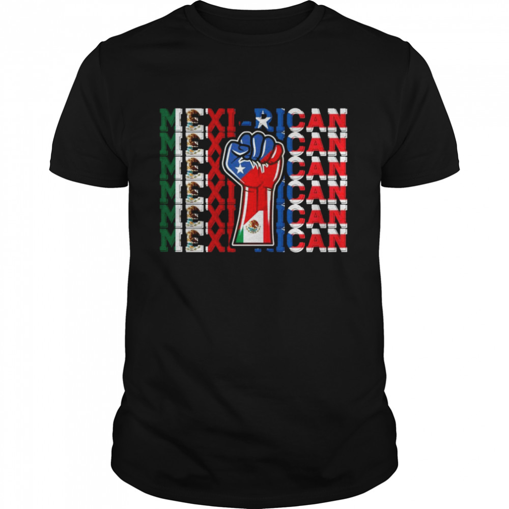 MexiRican Mexico Puerto Rico pride lettering Flag  Classic Men's T-shirt