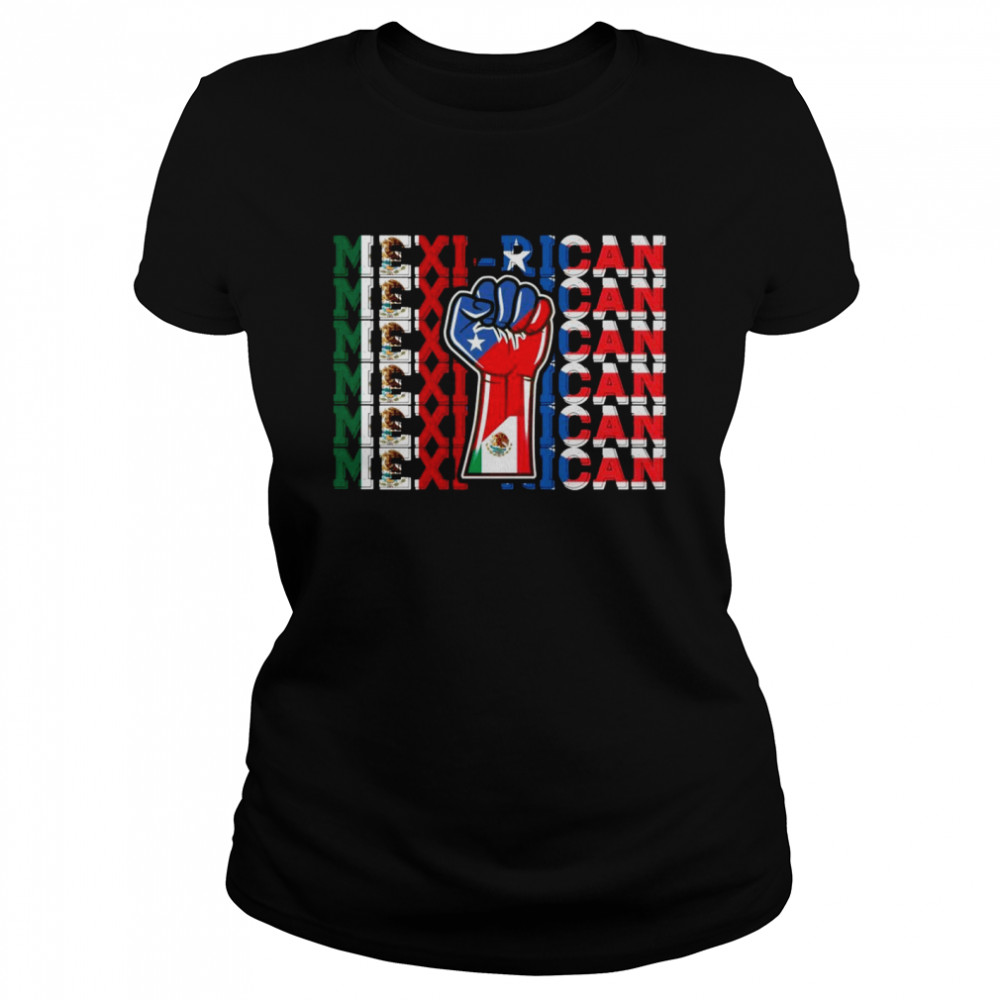 MexiRican Mexico Puerto Rico pride lettering Flag  Classic Women's T-shirt