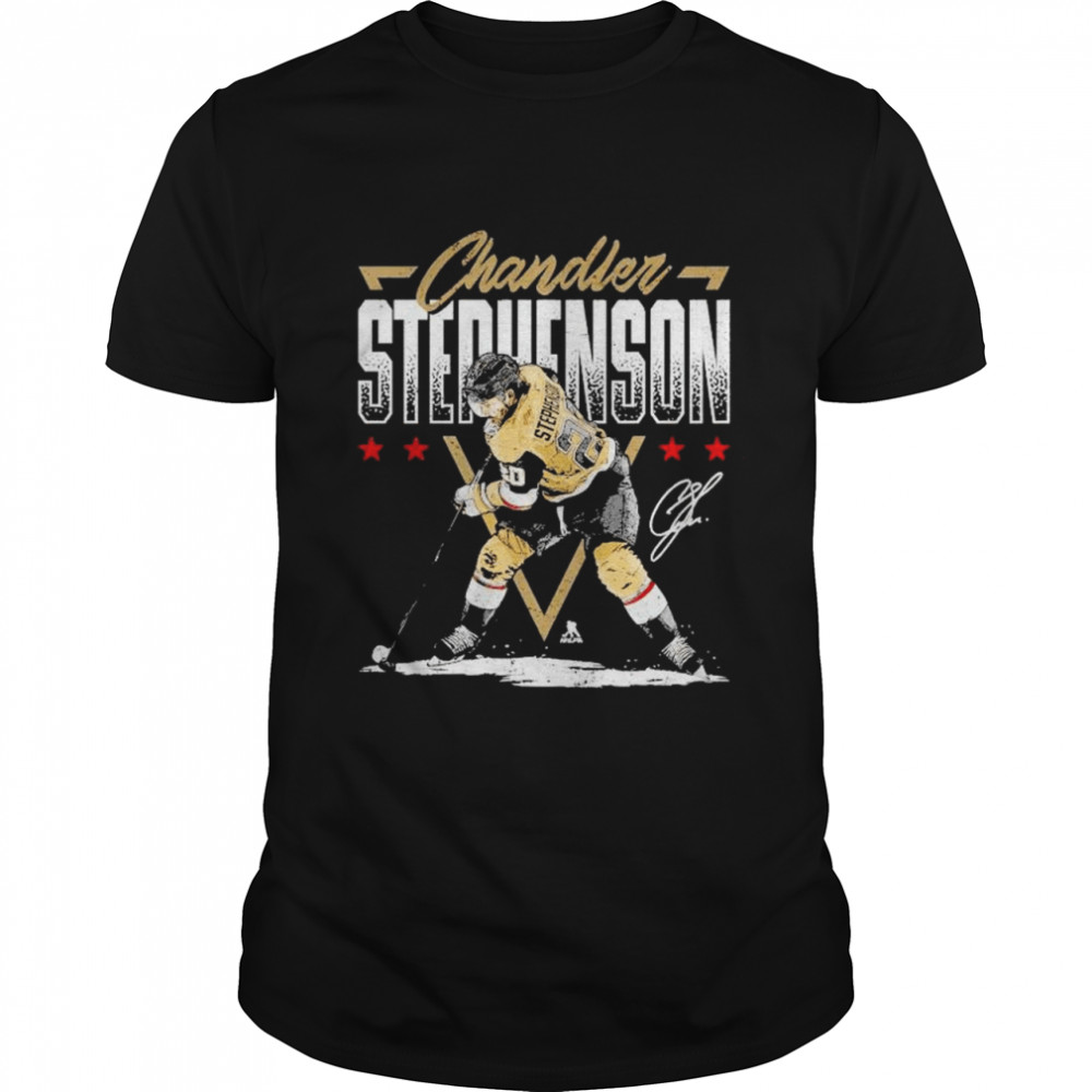 Vegas Hockey Chandler Stephenson triangle signature shirt