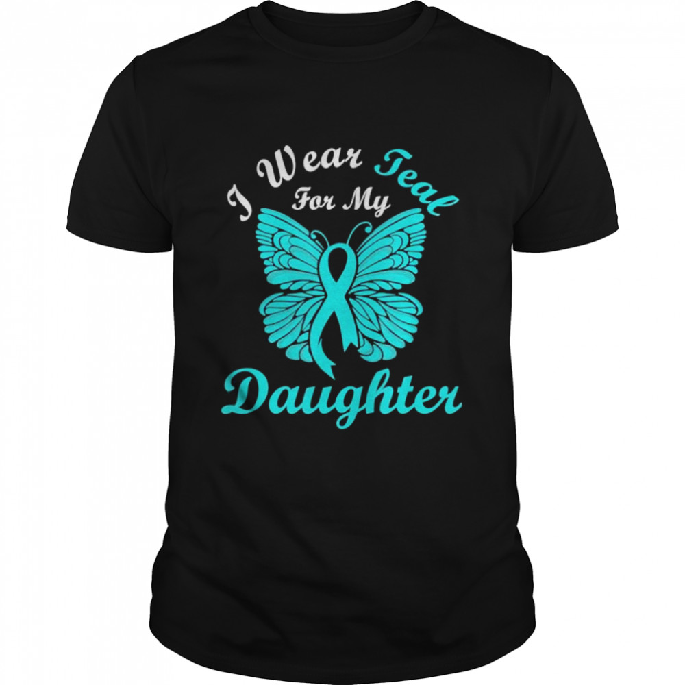 I Wear Teal For My Daughter Cervical Cancer Awareness shirt Classic Men's T-shirt