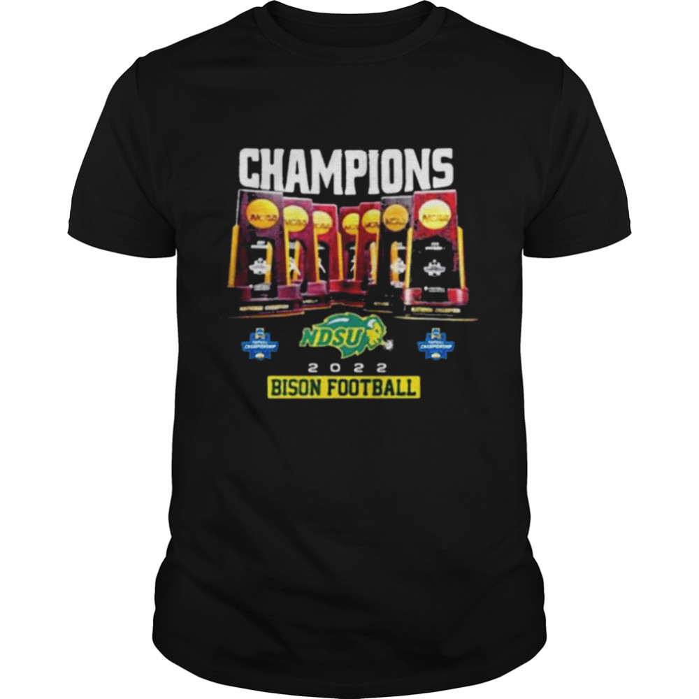 North Dakota State Bison NDSU Trophy 2022 Champions FCS New Shirt