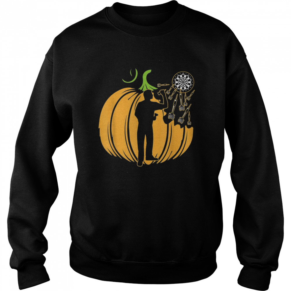 Darts Player Pumpkin Veggie Fall Cool Sports  Unisex Sweatshirt