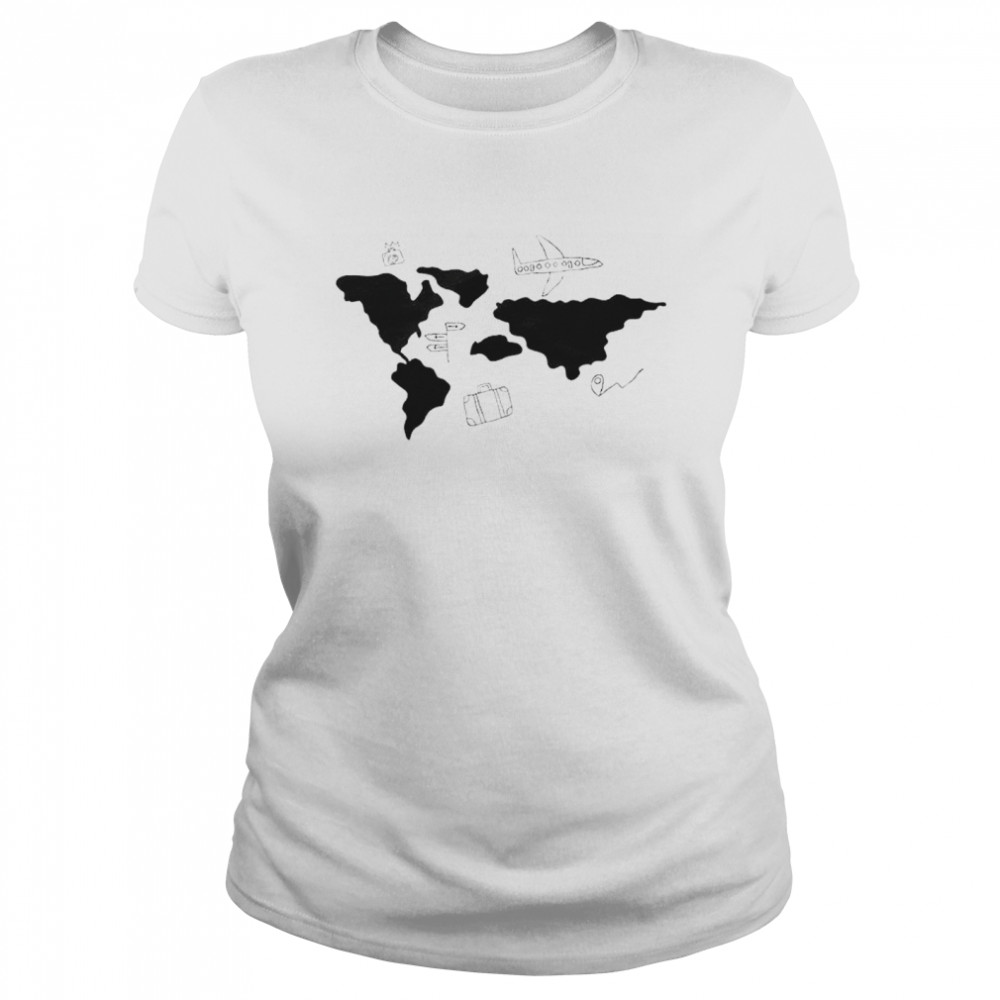 Airplane travel the world funny T-shirt Classic Women's T-shirt