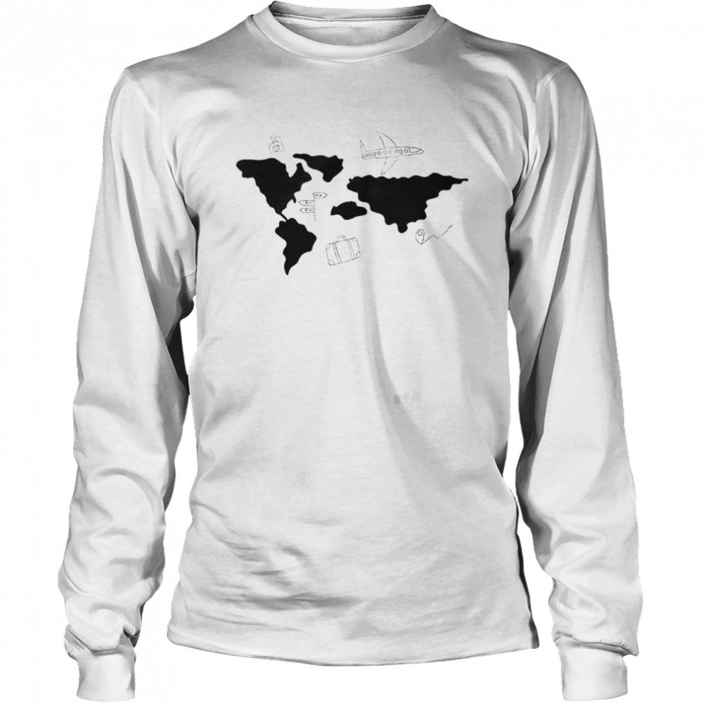 Airplane travel the world funny T-shirt Long Sleeved T-shirt