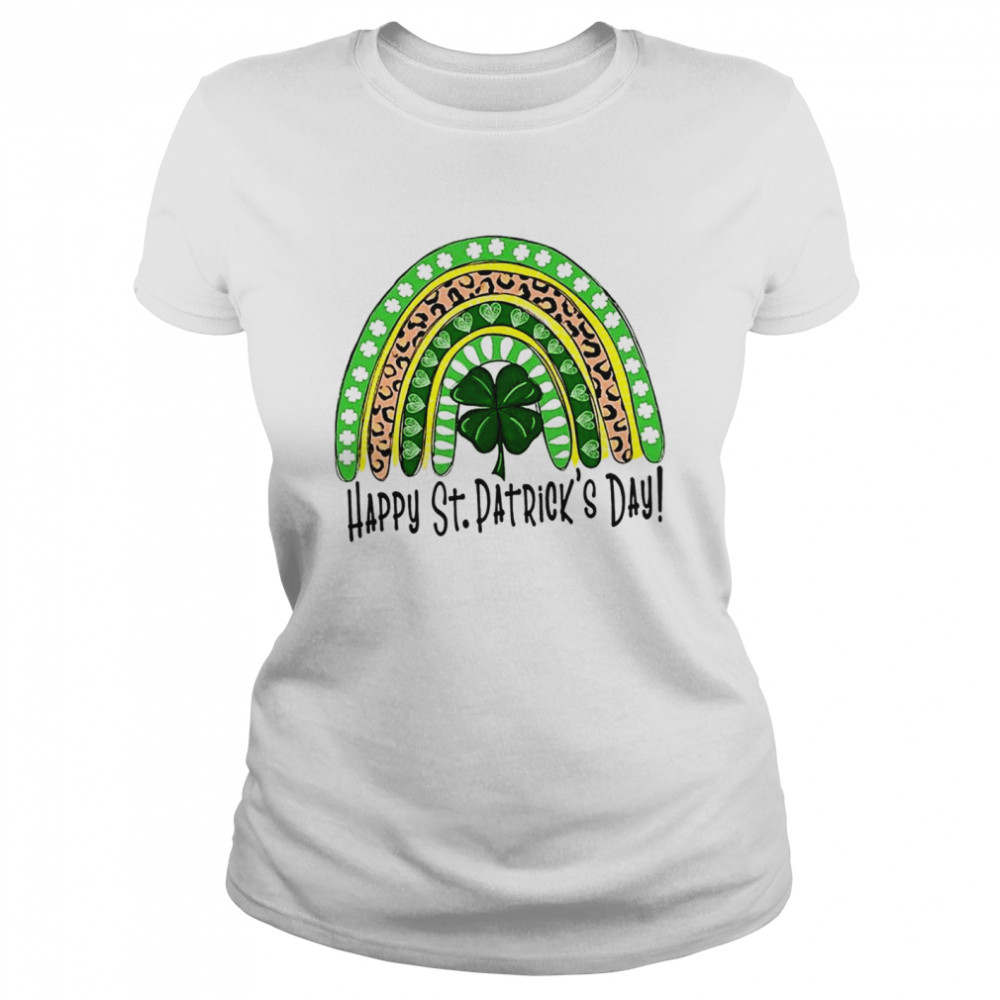 Happy St Patricks Day Shamrock Rainbow shirt Classic Women's T-shirt