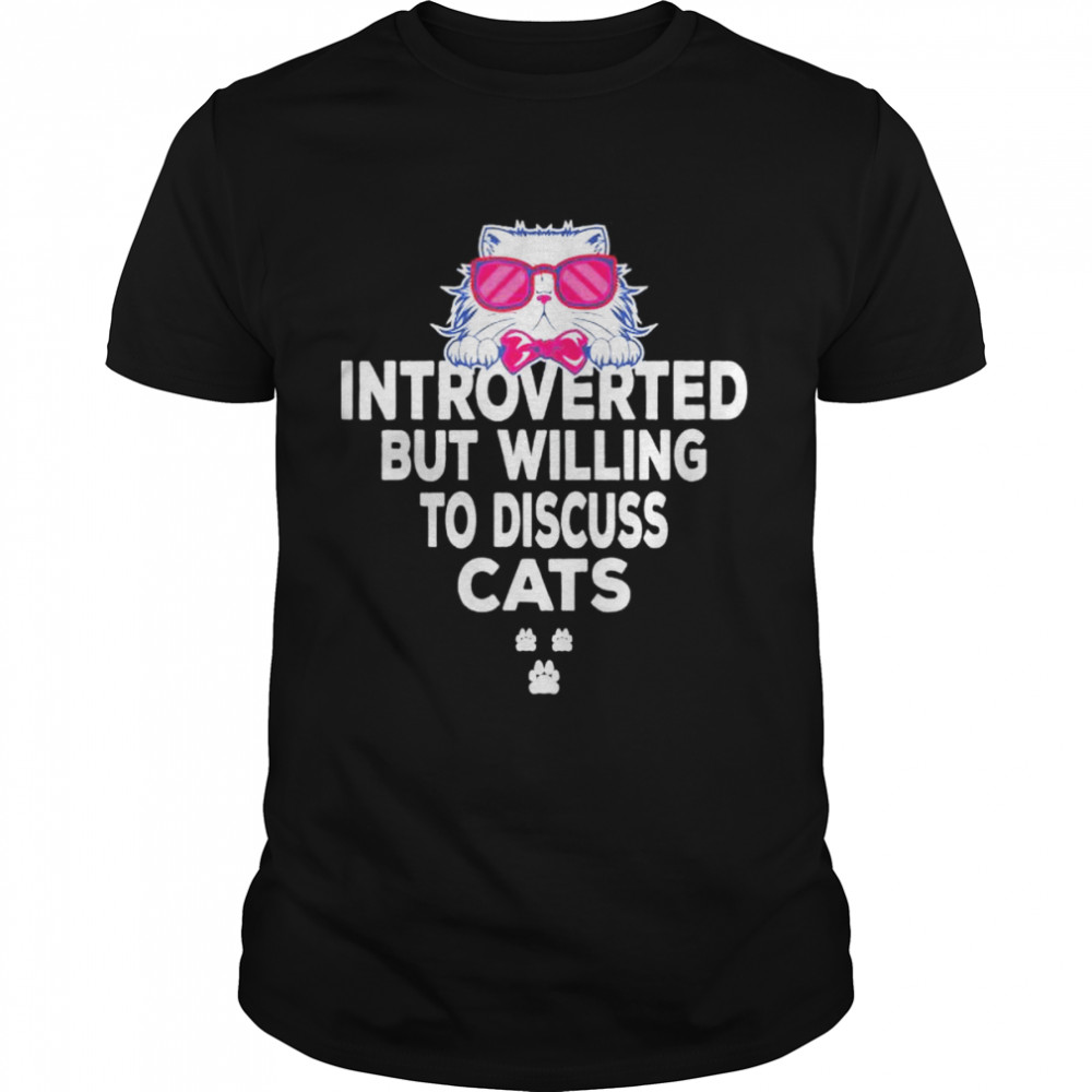 Introverted But Willing To Discuss Cats Tees For Introverts shirt Classic Men's T-shirt