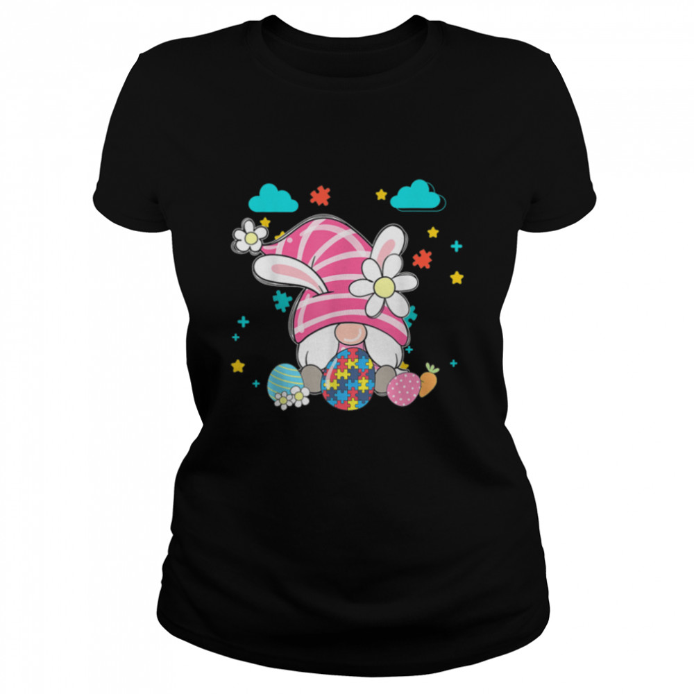Accept Understand Love Gnome Autism Awareness Easter Day T- B09SH5RFN2 Classic Women's T-shirt