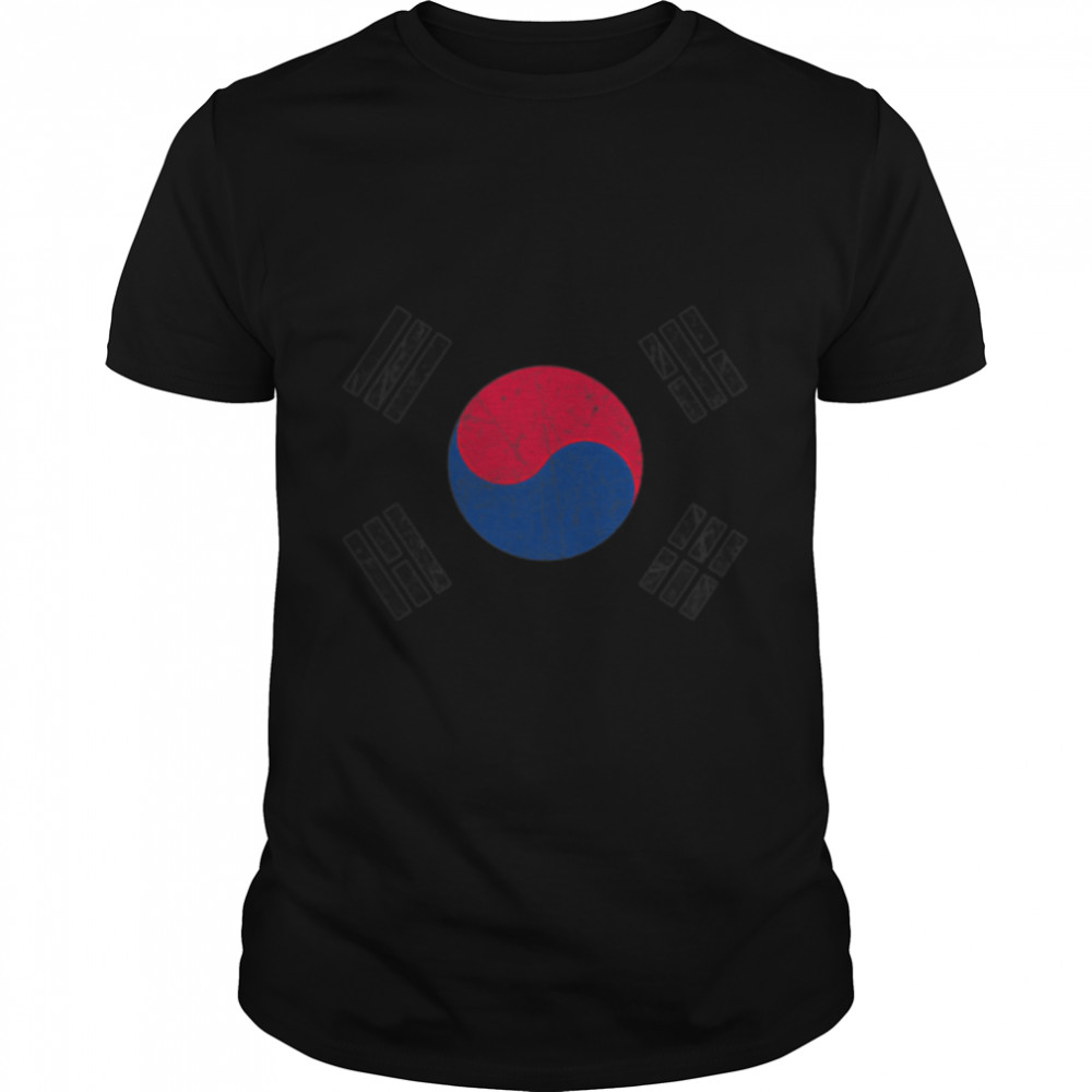 South Korea Flag with vintage national South Korean colors T-Shirt B09VYY5XP9