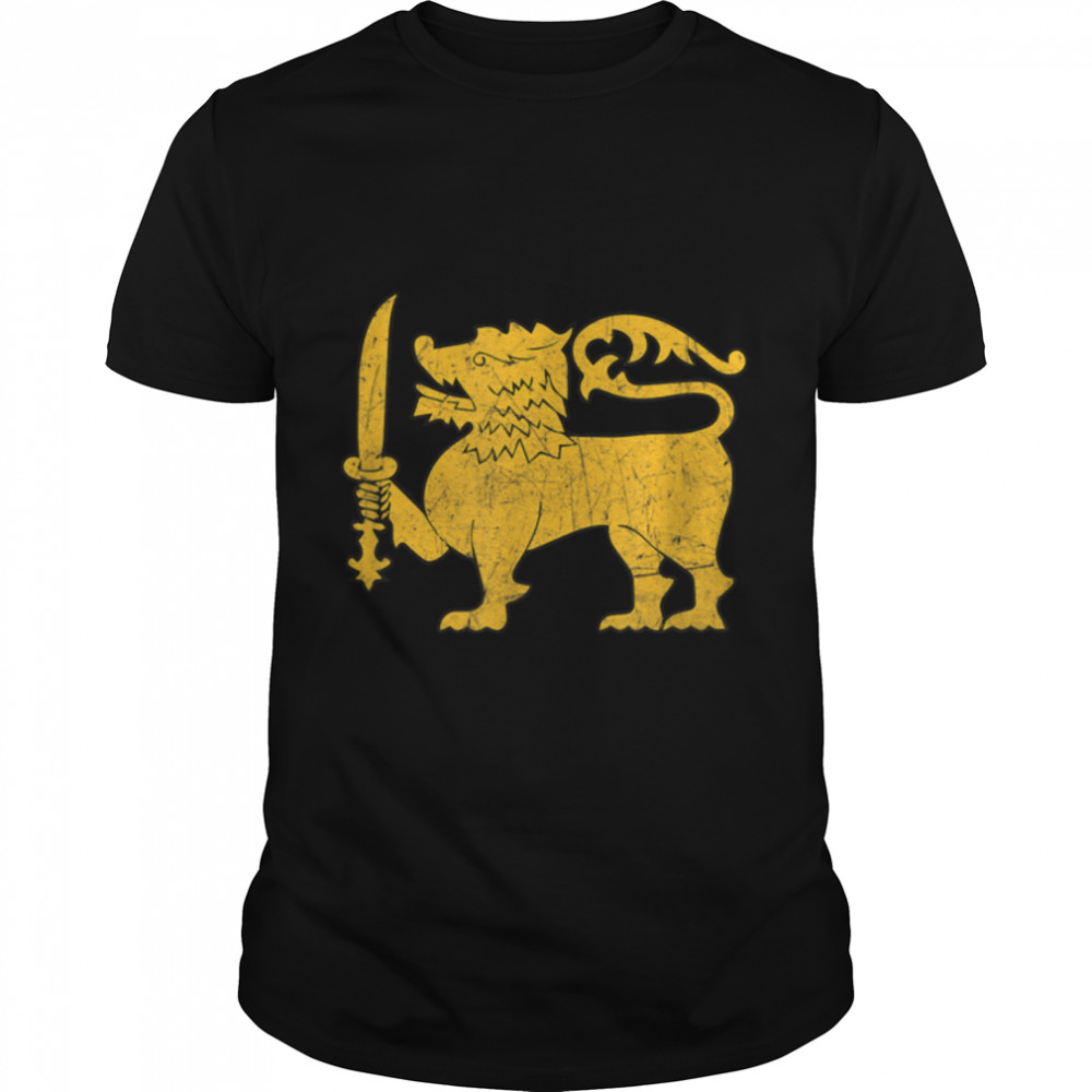 Sri Lanka Flag with vintage national Sri Lankan colors T-Shirt B09VYWJDMJ