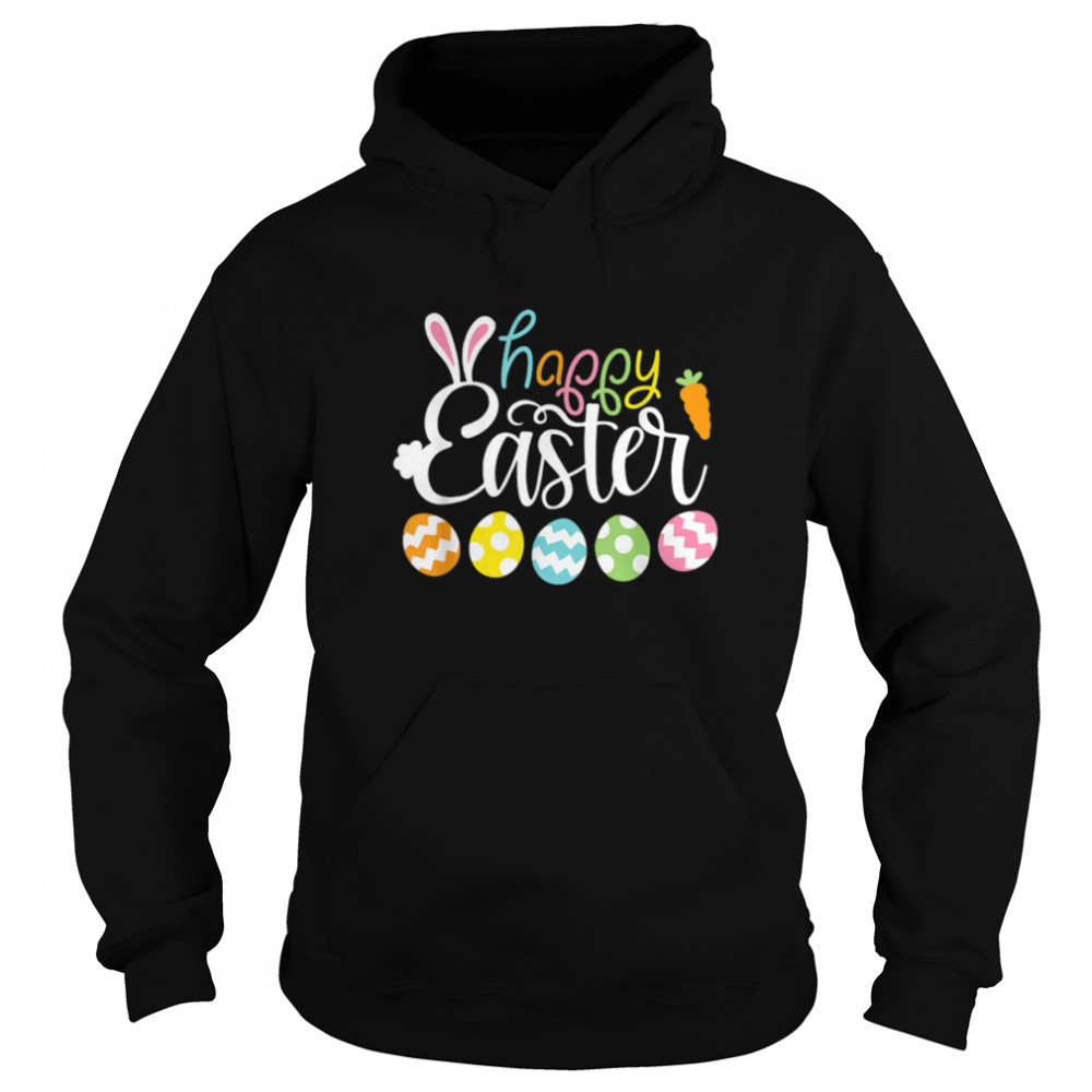 Happy Easter Day Cute Bunny With Eggs Easter Womens Girls T- B09W93M2NB Unisex Hoodie