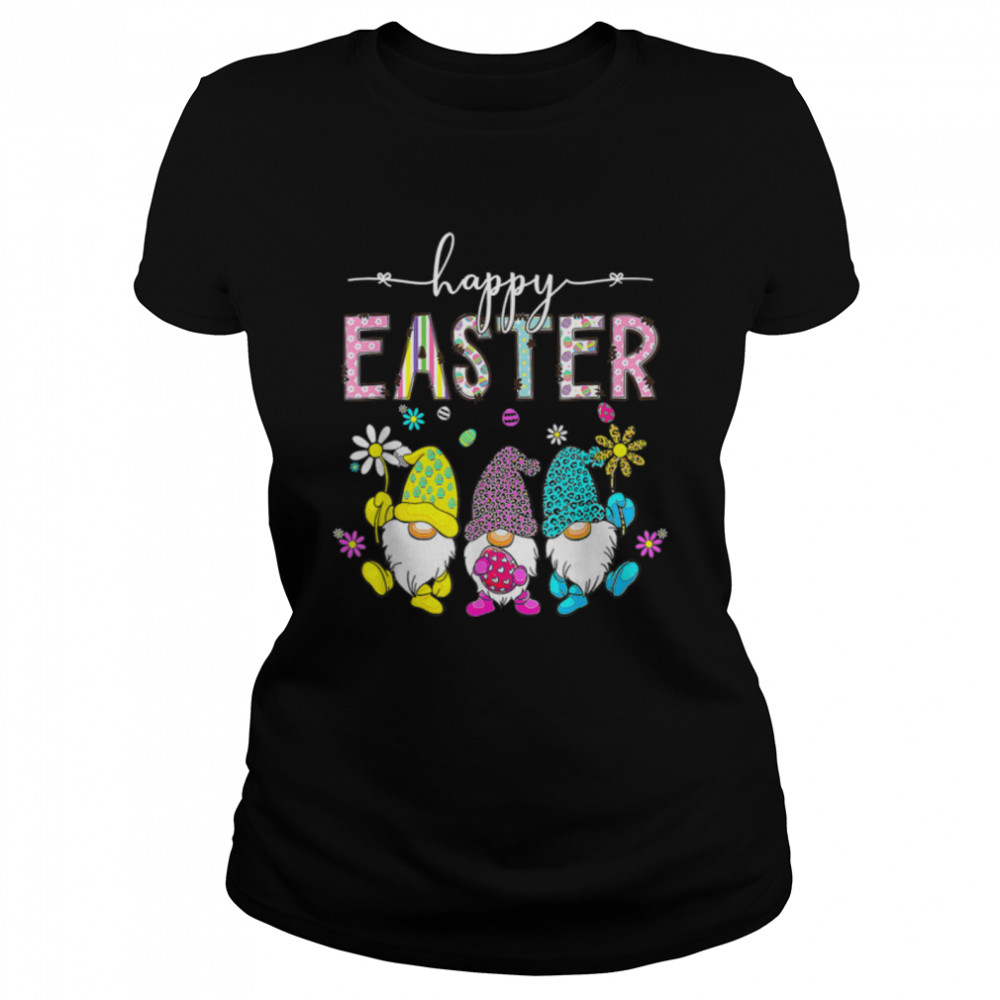 Happy Easter Day Three Gnome Bunny Egg T- B09W8Q2K2G Classic Women's T-shirt
