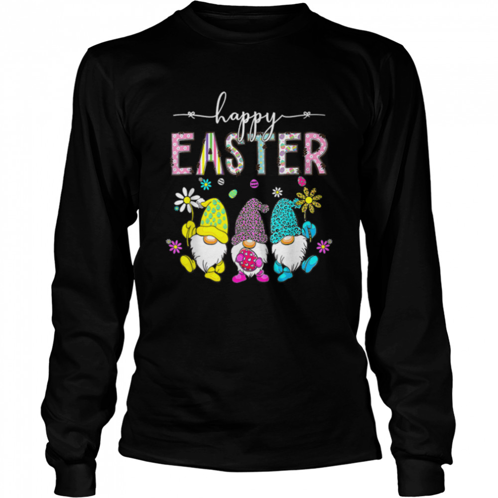Happy Easter Day Three Gnome Bunny Egg T- B09W8Q2K2G Long Sleeved T-shirt