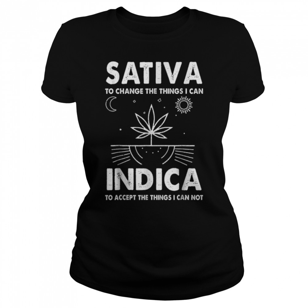 .Indica Sativa Meme Funny Weed 420 Cannabis Clothing Stoner T- B09W918BDF Classic Women's T-shirt