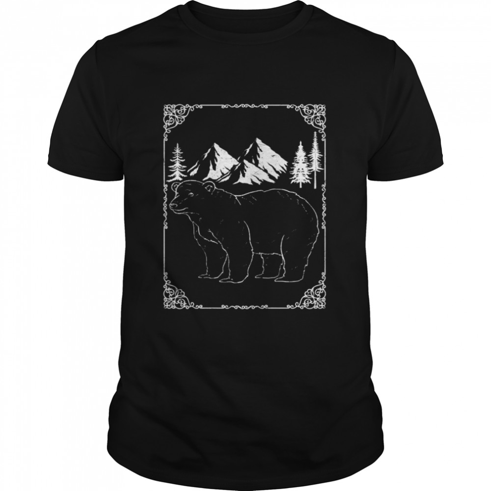 Vintage Natur Landschaft Arktis Tier Polarbär Eisbär  Classic Men's T-shirt