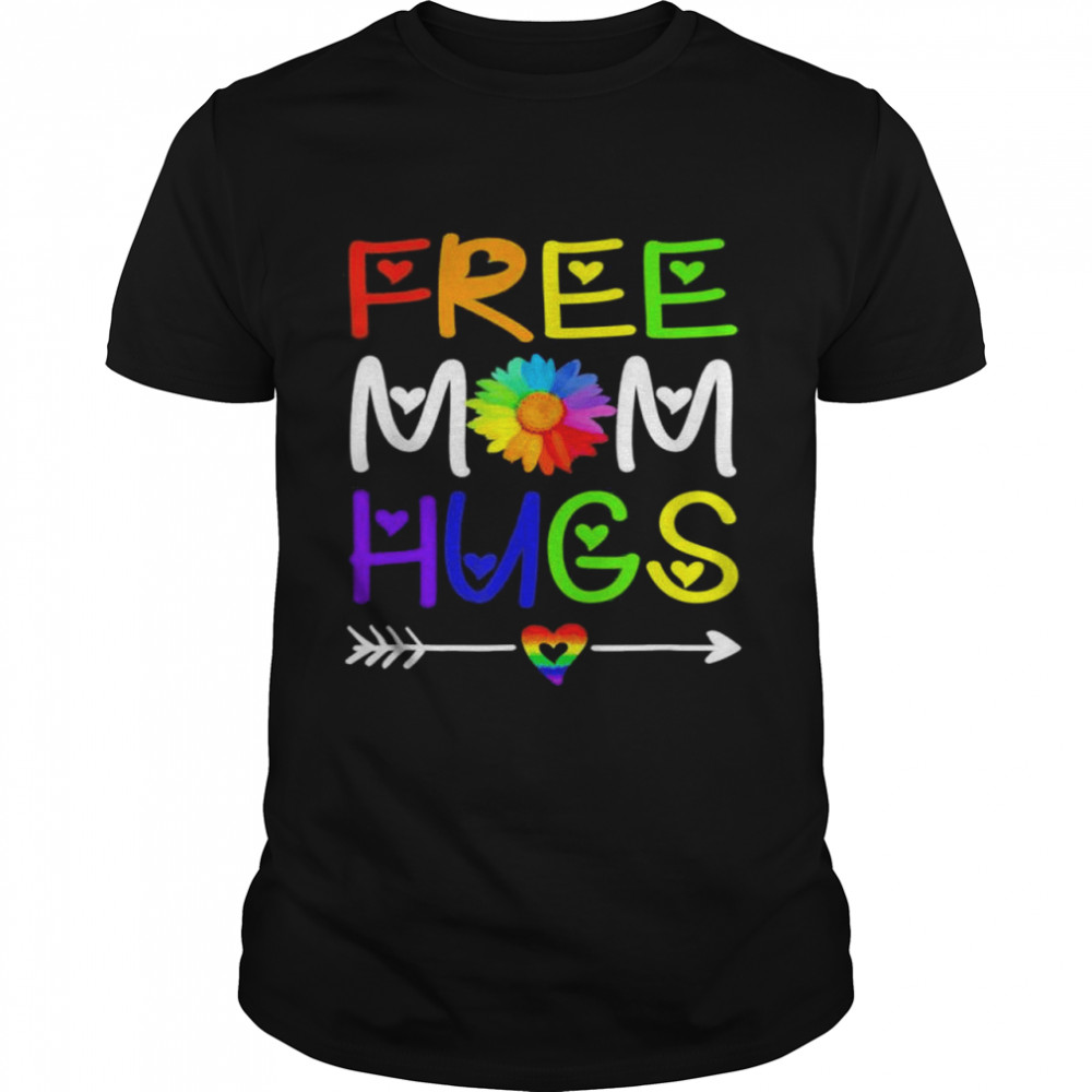 Free mom hugs daisy rainbow heart LGBT pride month shirt Classic Men's T-shirt
