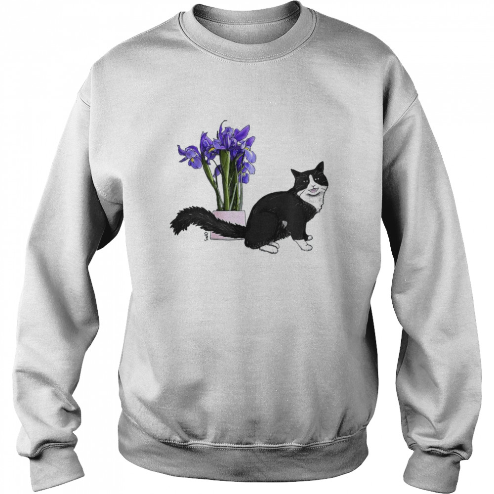 Cat with purple irises  Unisex Sweatshirt