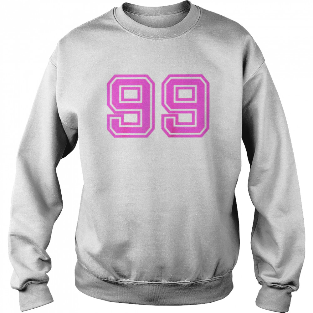 Hot Pink Retro Sports Jersey Lucky Number #99  Unisex Sweatshirt