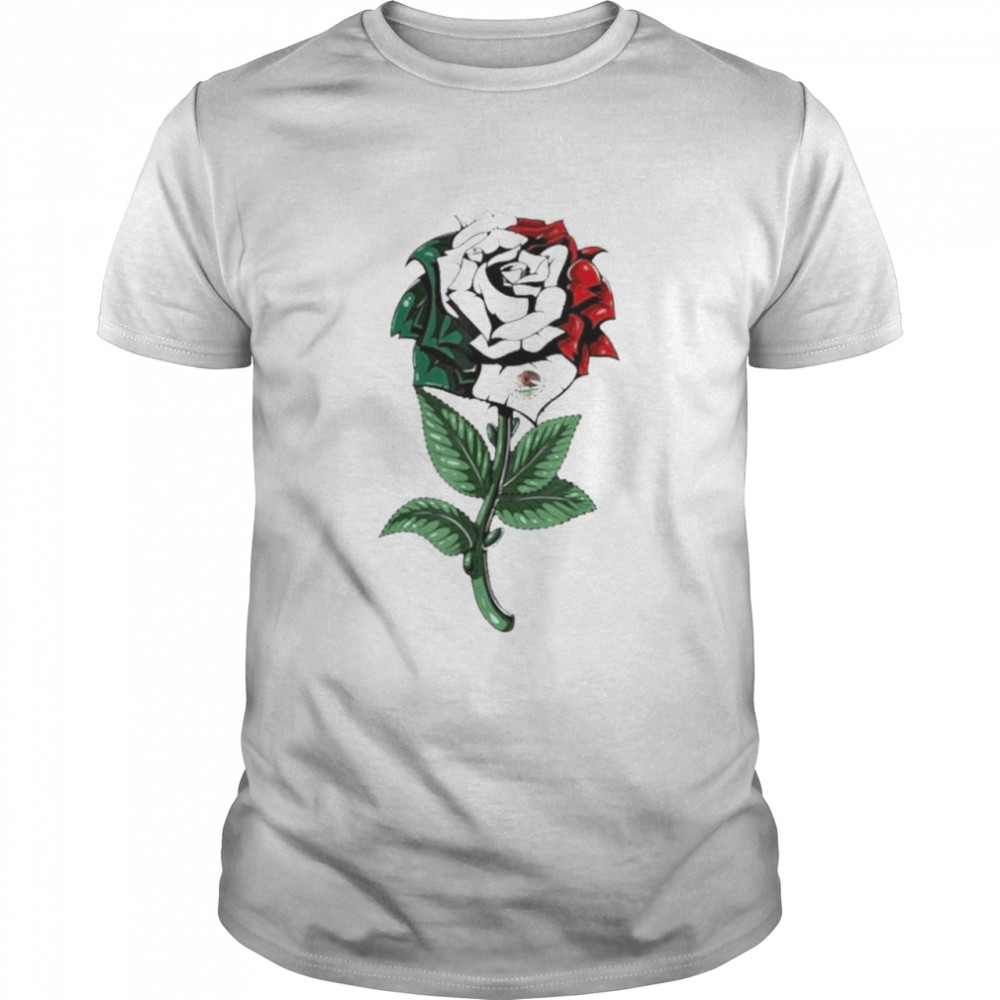 Mexico flag rose mexican shirt Classic Men's T-shirt