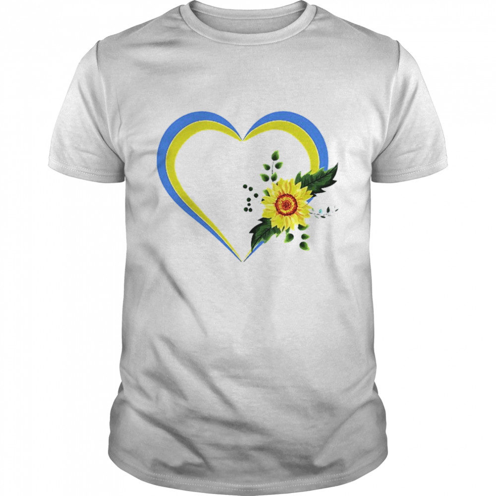 Sunflower Heart Ukraine Ukrainian Flag T-Shirt